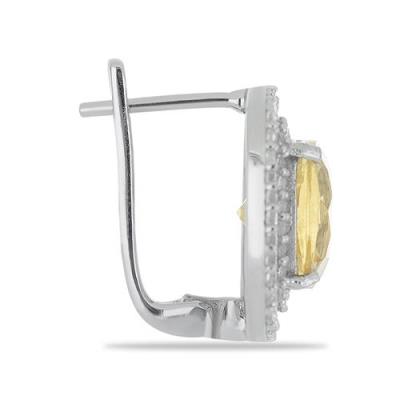 BUY NATURAL CITRINE WITH WHITE ZIRCON GEMSTONE EARRINGS IN 925 SILVER – BULK JEWELRY